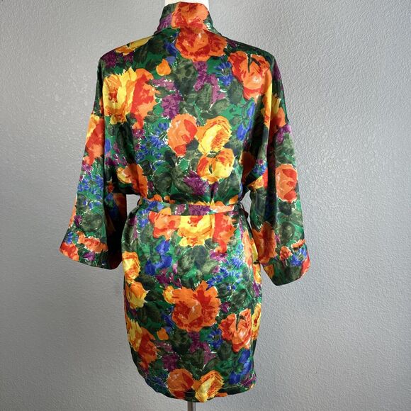 Victoria's Secret Vintage Gold Label Colorful Floral Dressing Robe Size M - Picture 4 of 7